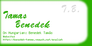 tamas benedek business card